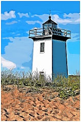Wood End Lighthouse Tower in Provincetown - Digital Painting